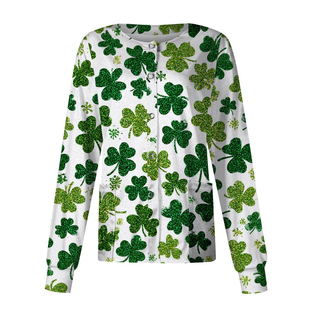 Women's Casual Long Sleeve Single Breasted Printed Dry- Top