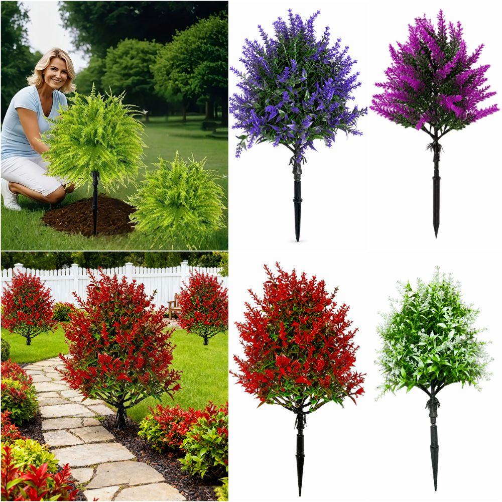 UV Resistant Simulation Lavender Plant Multicolor Fake Greenery Plant Garden Patio Yard