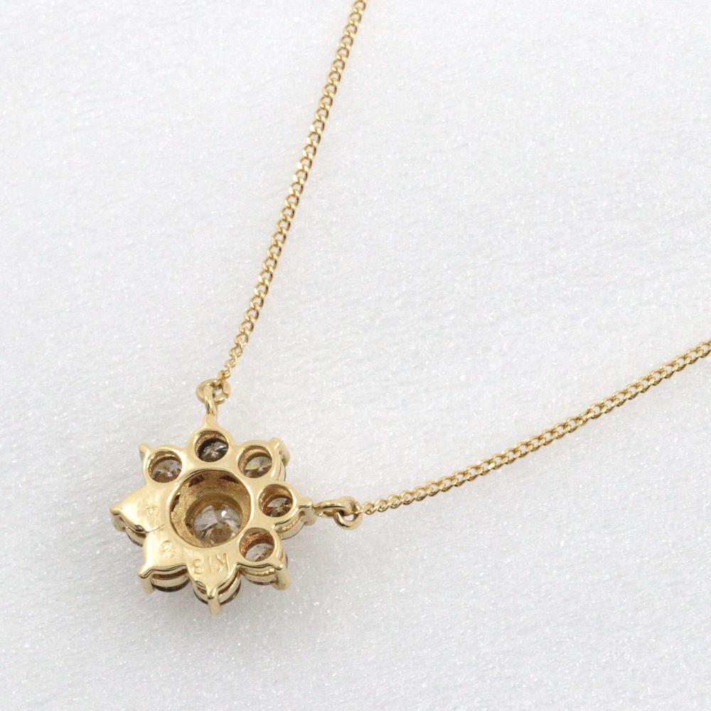 Necklace K18 Yellow Gold/diamond 2.5g Women Used