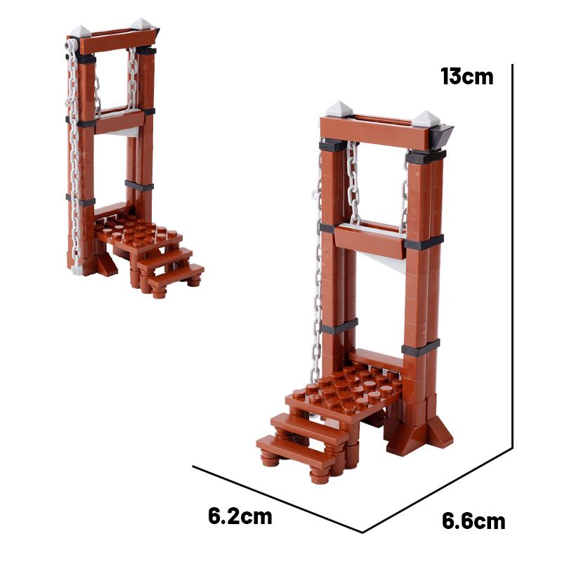 MOC Medieval Prison Execution Ground Hanging Cage Building Blocks Kit Castle Scene Assemble Toys