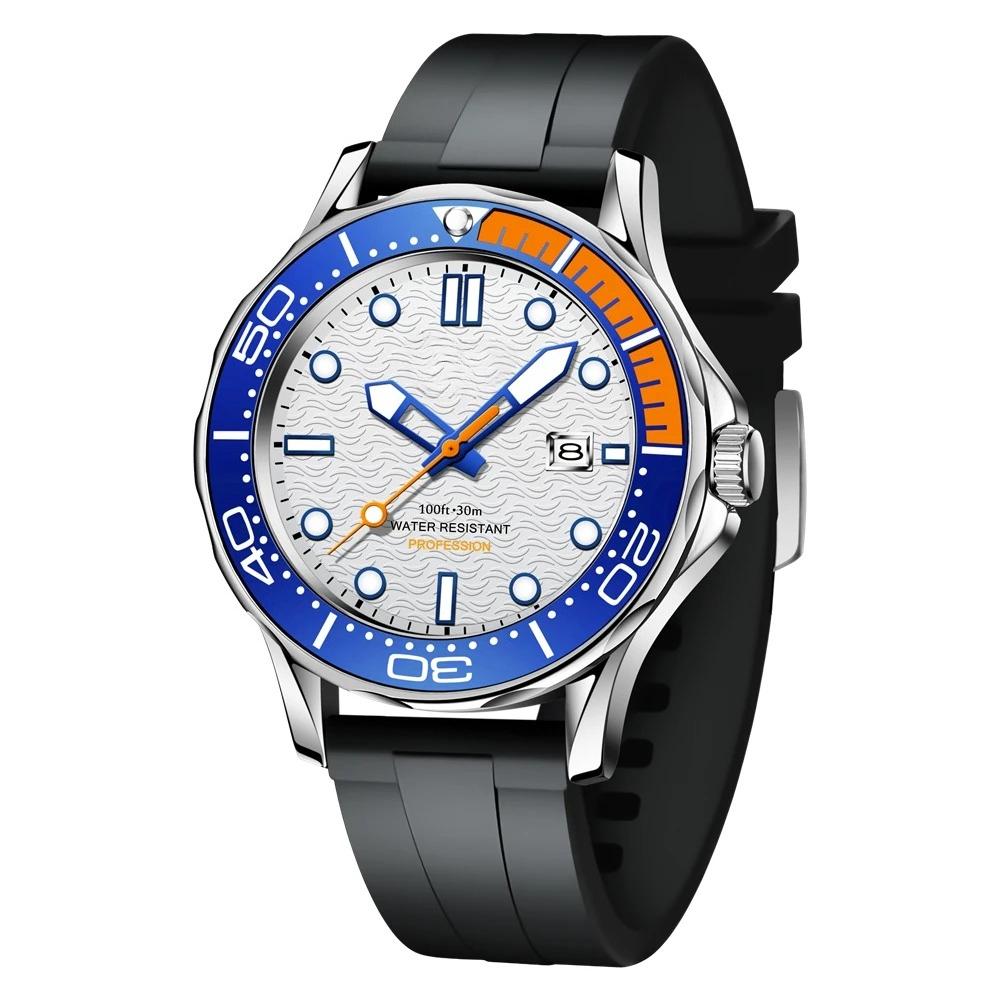 Fashion Men Watch Casual Sport Waterproof Men's Quartz Wristwatches Top Brand Luxury 360° Rotating Bezel Design Watch Men
