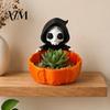 Gruselige Party-Eingangszubehör Halloween Süßigkeitenschale, 3D-gedruckter Sensenmann Snackhalter Schale, Dekorative Aufbewahrung für Schlüssel Skelett Servieren