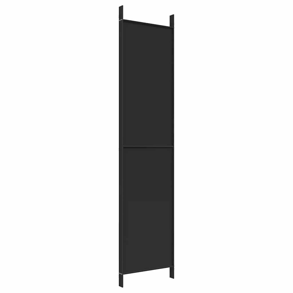 4 Piece Black Folding Screen 200 x 220 cm Fabric