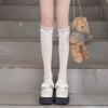 Women Lolita Lace-edge Bow Velvet Stockings Mid Leg Socks Thin Breathable Soft Cute College Style Kawaii JK Knee High Calf Socks