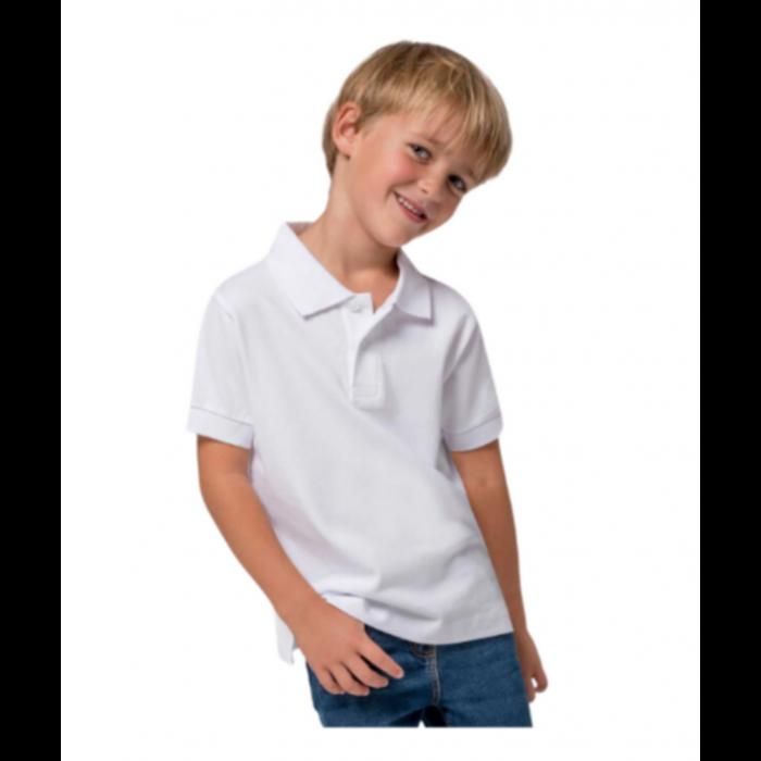 Children's Short-sleeved White Polo Shirt ( Lot 3 ) - - White