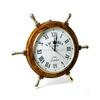 Handcrafted Nautical Ship Wheel Roman Dial Time's Wall Clock with Polished Solid Brass Handles | Ship's Steering Wheel Decor Clock | Maritime Gifts