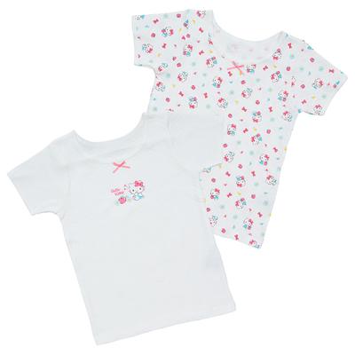 Kids Quilt Short Sleeve Underwear Set of 2 Hello Kitty 120cm Cotton with Name 2 Patterns for Children 225894