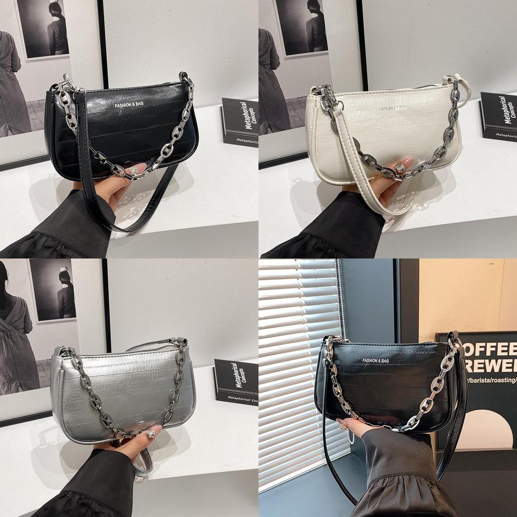 Trendy Small Crossbody Bag For Women In Black White And Silver With Chic Design