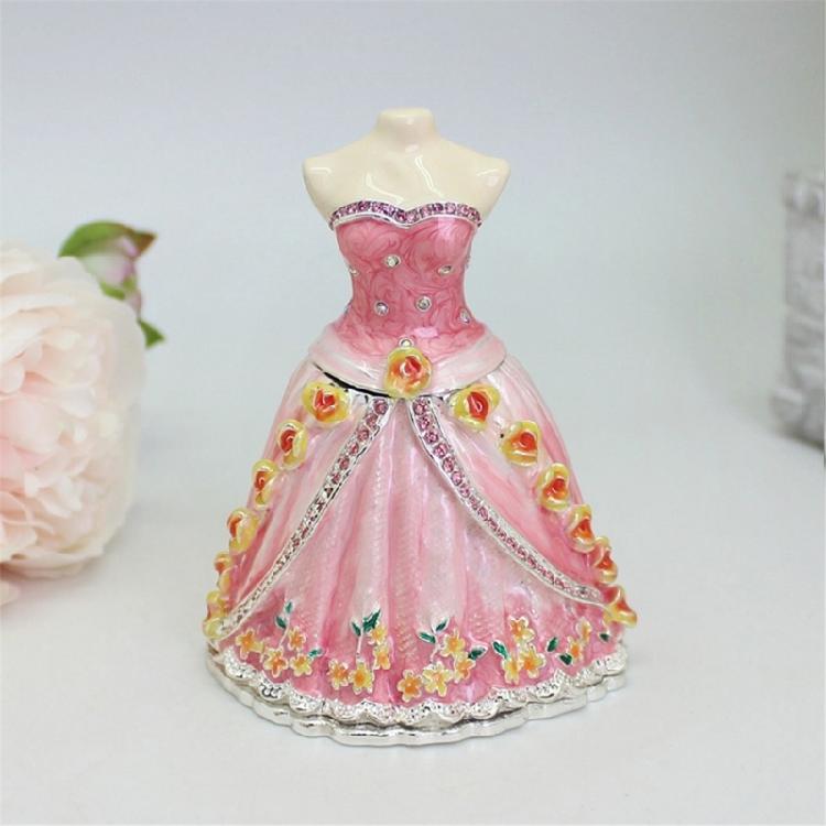 Elegant Handcrafted Enamel Coated Metal Jewelry Box for Jewelry Presentation and Decoration Rhinestones Details Case