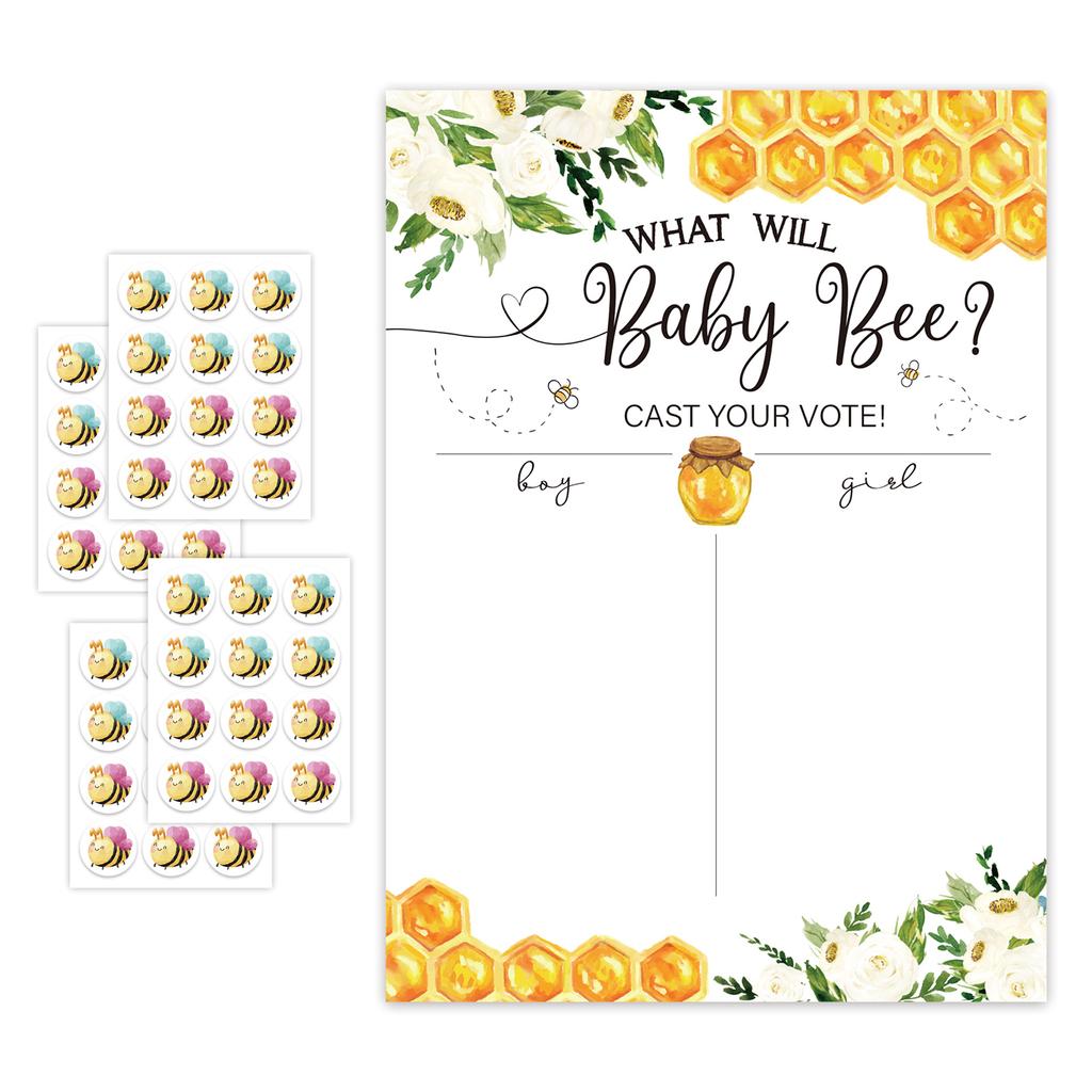 Gender Announcement Party Decorations Baby Shower Voting Poster and Stickers Boy or Girl Gender Predictions Kits