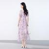 JOY SPEAKER Women's Printed High-Waisted Square Neck Midi Dress
