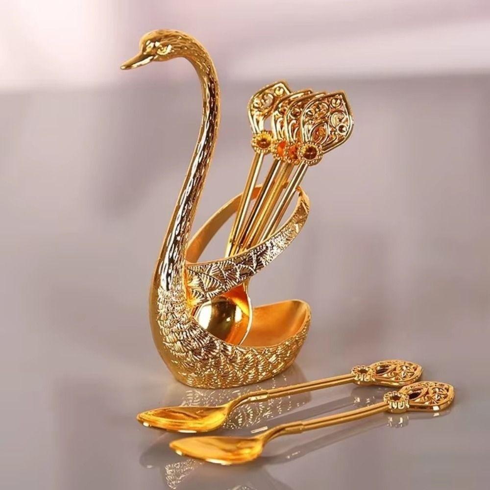 6Pcs Zinc Zinc Zinc Alloy Luxury Dessert Utensils Elegant Dessert Spoon Coffee Spoon  Coffee Dessert