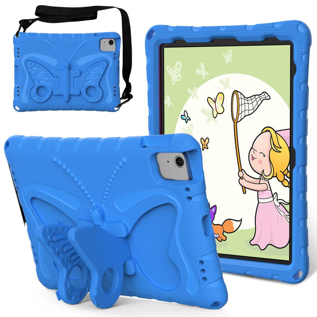 For iPad Air 11 (2025)/(2024) Case Butterfly EVA Tablet Cover with Kickstand/Shoulder Strap
