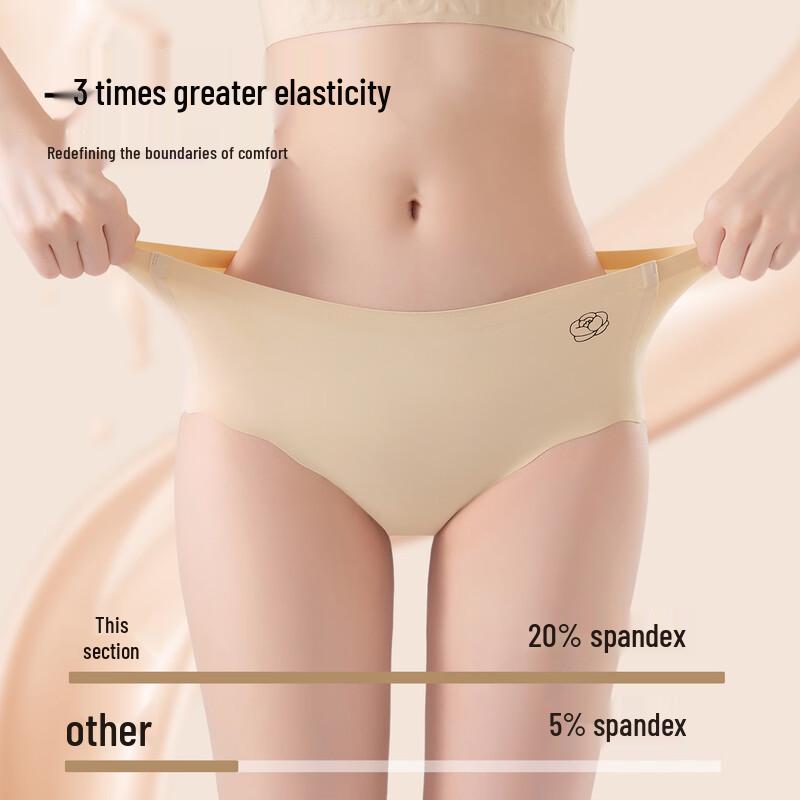 Urban Beauty Camellia Damen Nahtlose Eis-Seide Mid-Waist Slips