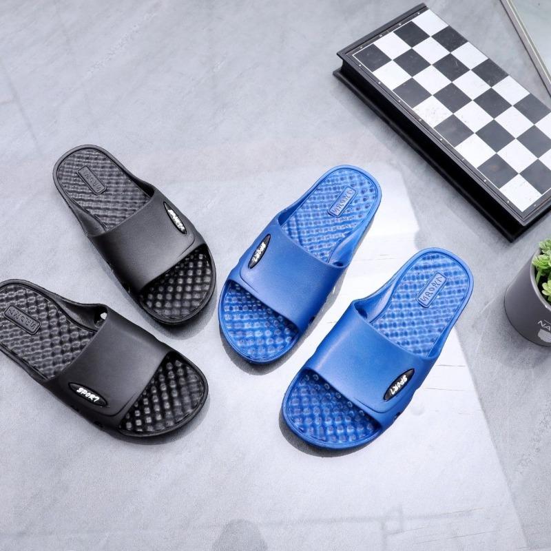 Однотонные мужские тапочки ванные противоскользящие массажные сандалии мужские простые с мягкой подошвой оздоровительная обувь zapatillas casa hombre 38 1959₽