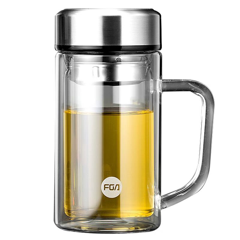 Fuguang JunYue Double-Layer Glass Tea Infuser Office Mug