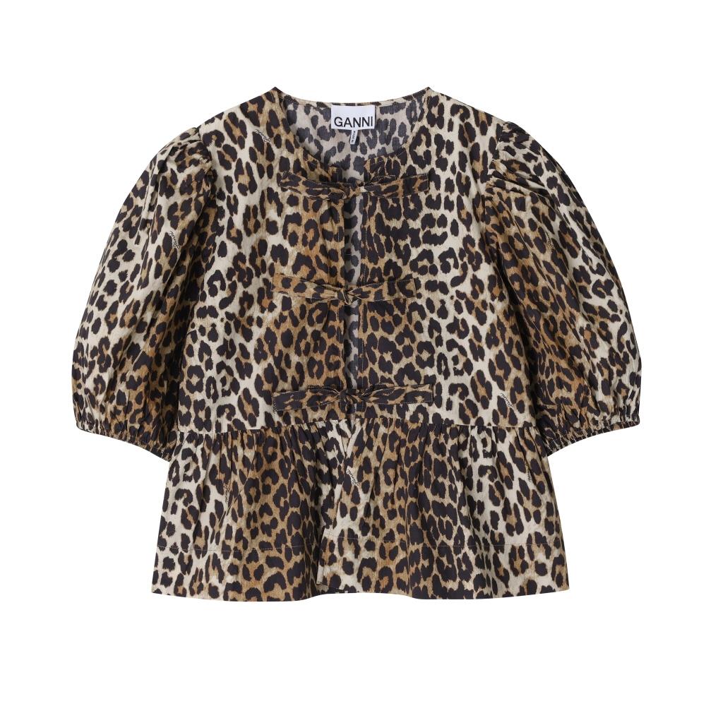 

Женская рубашка Ganni из поплина с леопардовым принтом и баской F9116 943 F9116 943 (40)