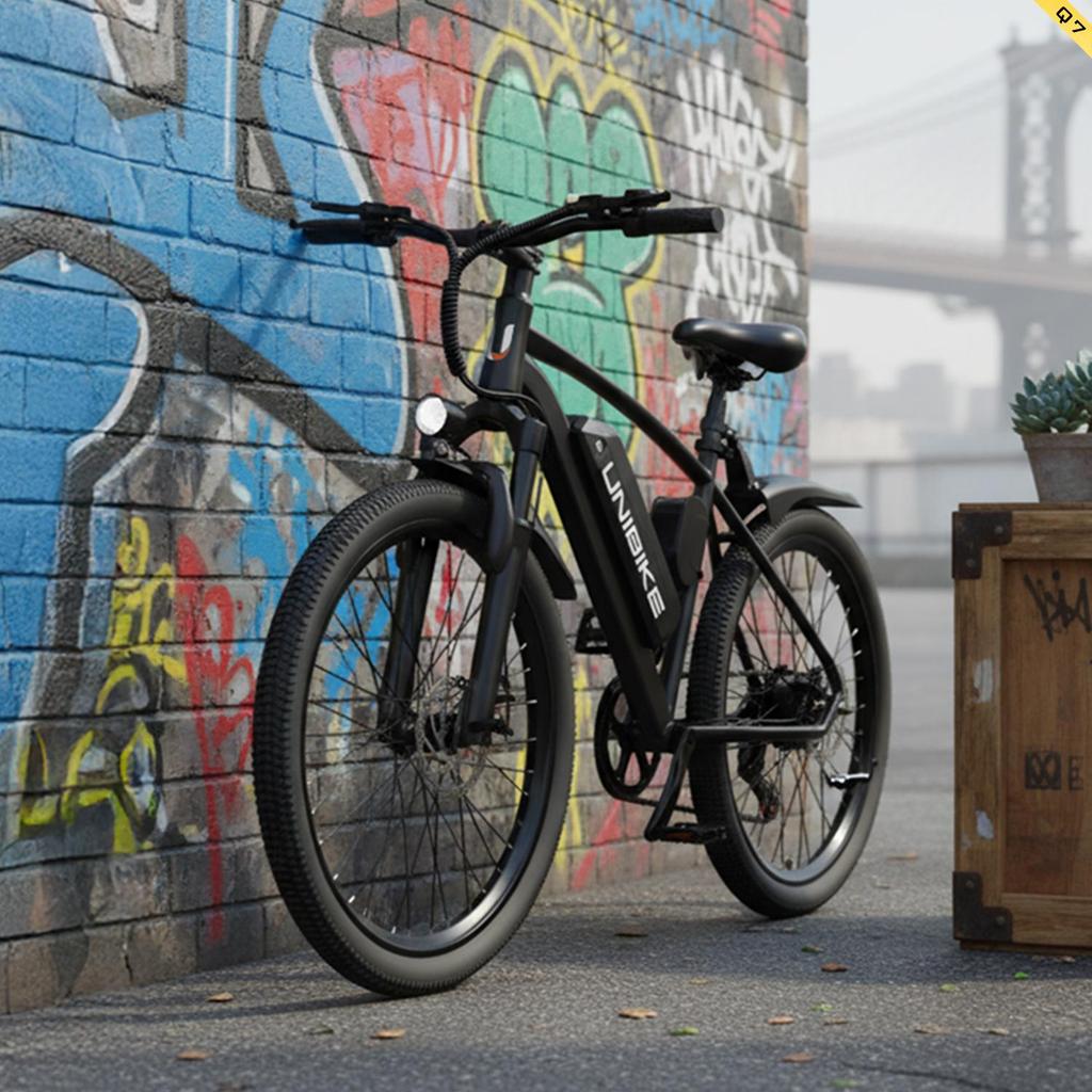 Unibike Q7 26" Electric Bike for Adults, 36V 10Ah Battery, 250W, 7-Speed