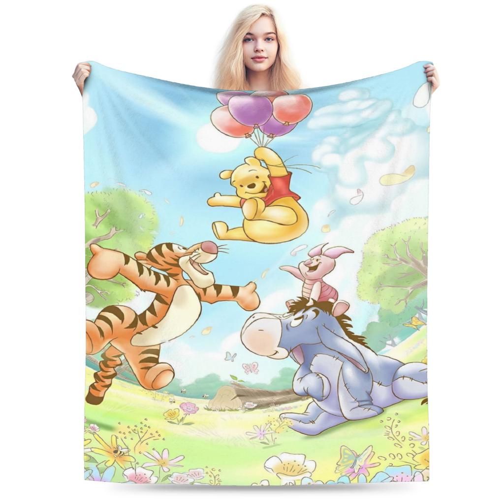 Cute Kawaii Blankets Winnie The Pooh Fuzzy Throw Blanket Bedding Couch Personalised Soft Warm Bedspreads