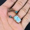 Larimar Pendant Gemstone Jewelry, Copper Electroformed Silver Pendant, Handmade Jewelry Birthstone Pendant, Gift For Him