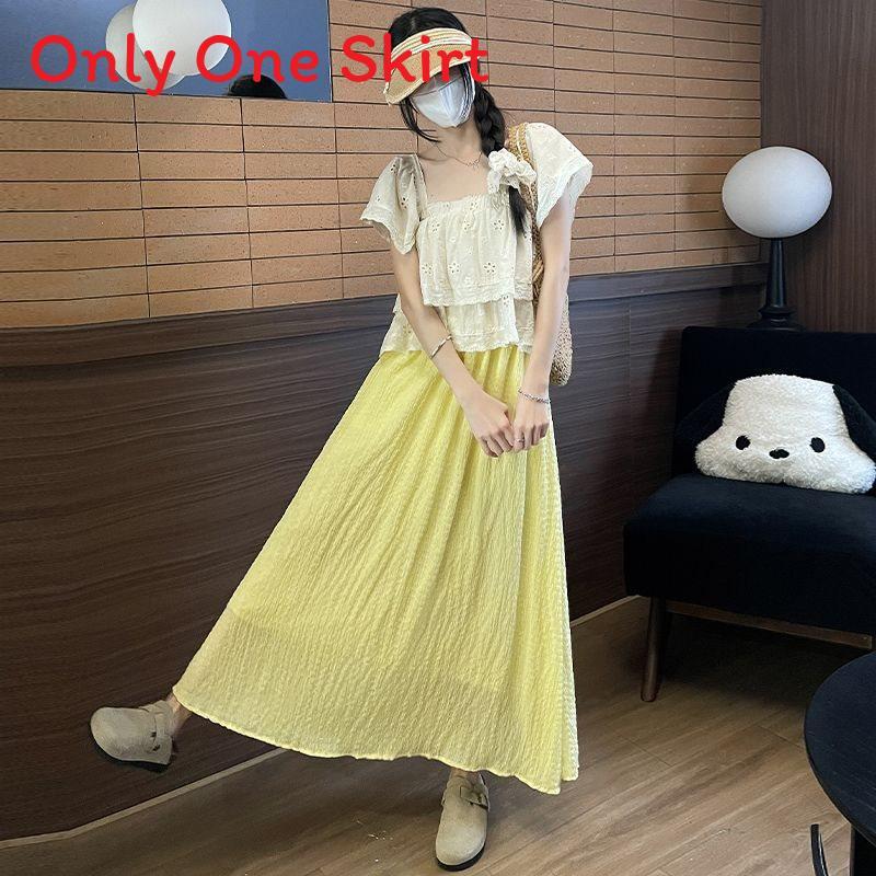 Women High Waist Chiffon Skirt With Cotton Blend Fabric For Casual Summer Wear