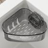Space Saving Corner Sink Organizer With Detachable Suction Cups And Drainage Holes For Sponges Brushes Kitchen Bathroom Accessories