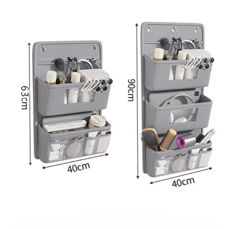 Vielseitiger grauer wandmontierter Aufbewahrungs-Organizer für den Kleiderschrank, mehrteilige Stoff-Hängetasche mit Sichtfenster und Haken für das Büro