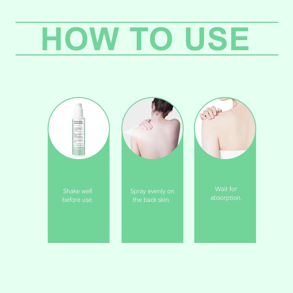 Back Acne Care Spray Cleansing Shrink Pores Reduce Clogging Oil Control Smoothing Brightening Marks Spot Pimples Reduction Spray