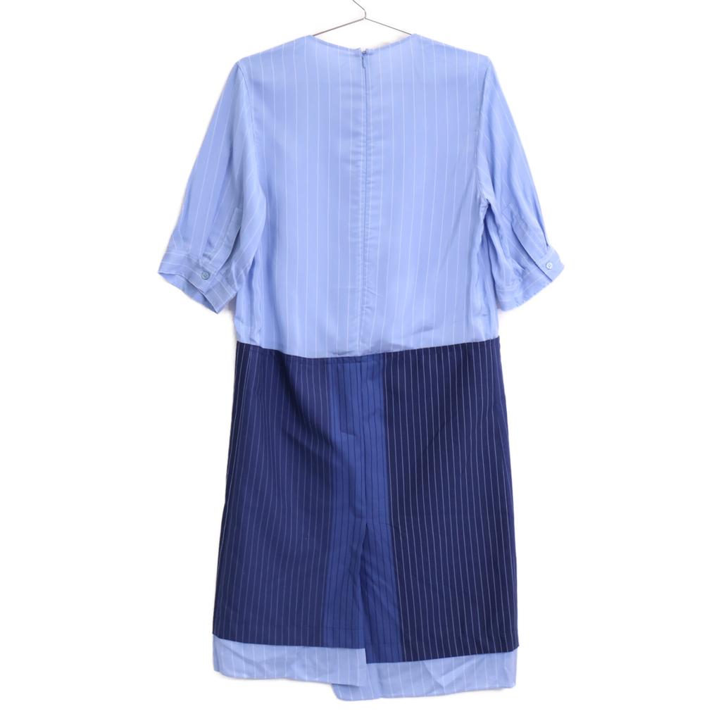 Marni [Excellent Condition/Domestically Authorized/Made In 2012] ABMA1173Q0 Striped Short Sleeve Dress 38 blueUsed