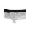 Men Boxer Underwear Low-rise Perspective Thin Shorts Panties Patchwork Color U-convex Wide Waistband Underwear