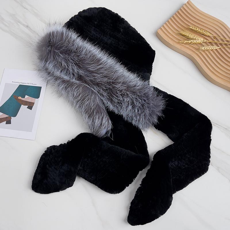 Winter Hat for Women Snow Hat, Women's Double-sided Thickened Scarf, Hat, Integrated Winter Warm Fox Hair Headhat