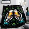 St.Patrick's Day Green Clover Print Flannel Blanket,High Quality Comfortable for All Seasons,Home Decor,Warmth and Comfort,Perfect for Christmas Gifts