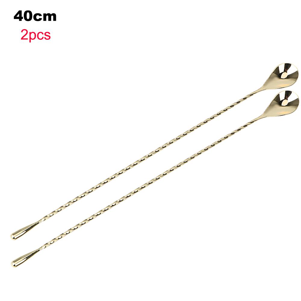 HILIFE 30/40cm Stainless Steel Stir Bar Spoon Mixing Ounces Cocktail Spoon Spiral Pattern Bartender Tools Teadrop Spoon Bar Tool