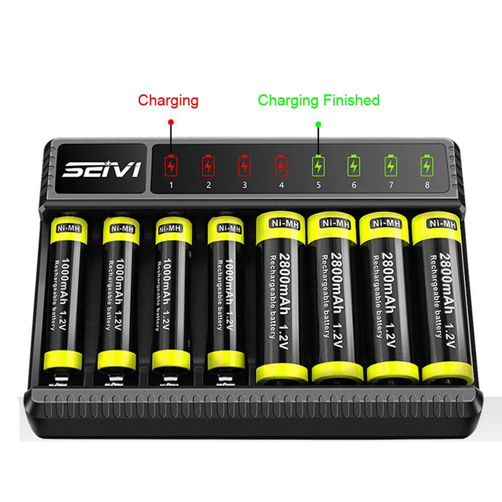 Durable Rechargeable Portable Intelligent Battery Charger 8 Slot Fast Charging Dock Adapter