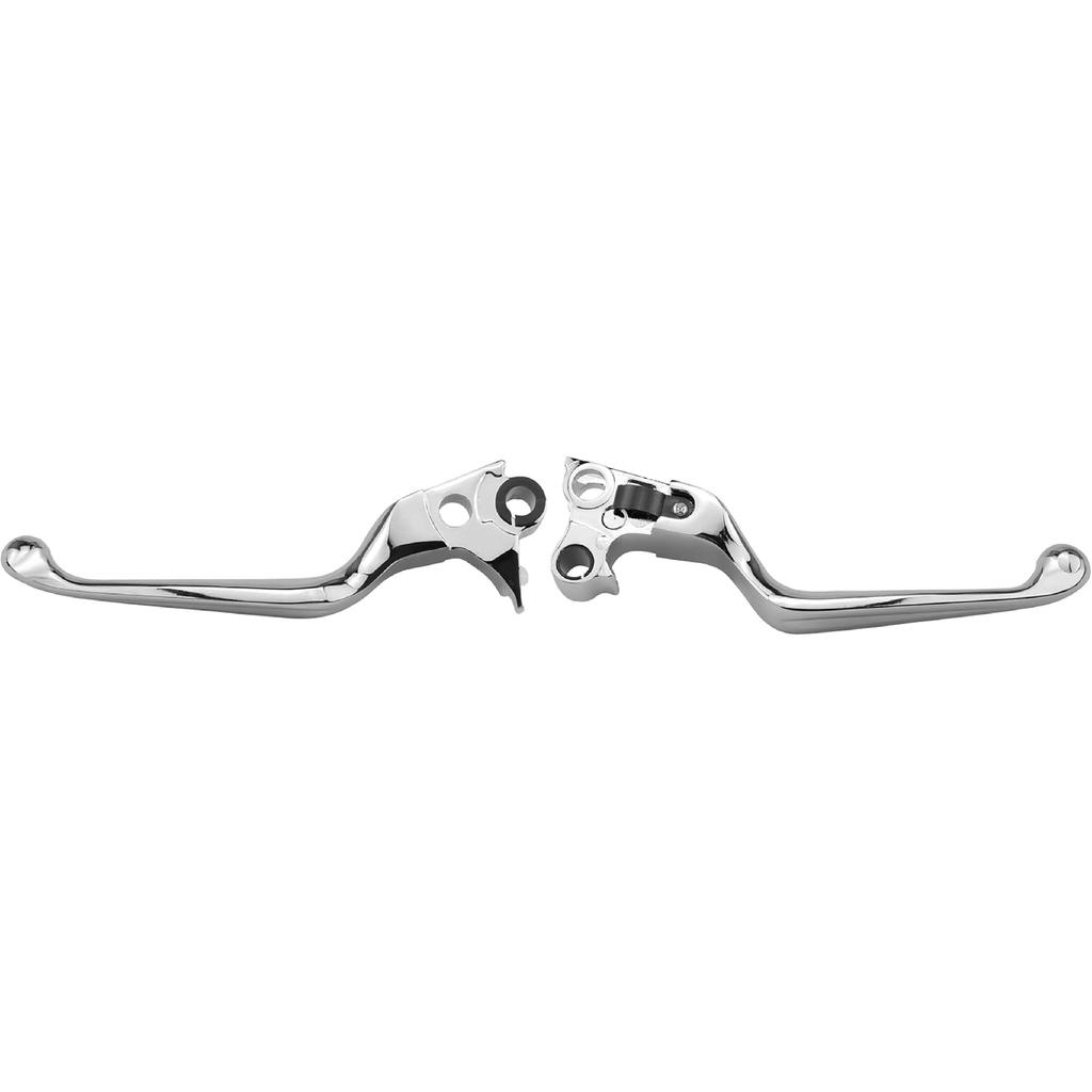 Brake Lever + Clutch Lever for Harley Hand Controls Sportster XL883 1200 1996-2003, Dyna/Touring 1996-2007, Softail 1996-2007 & 2011-2014(Chrome)