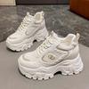 2024 New Spring Autumn Versatile Thick Bottom Height Increase 8CM Travel and Leisure Shoes Mesh Breathable Sports Shoes Sneakers
