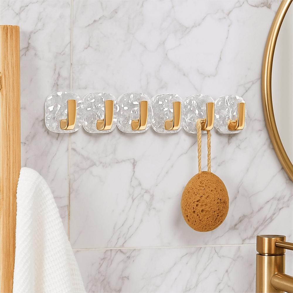 2PCS Wall Mounted Key Bag Hooks Punch-free Wall Hook Rack Durable Bathroom Hooks  Bathroom