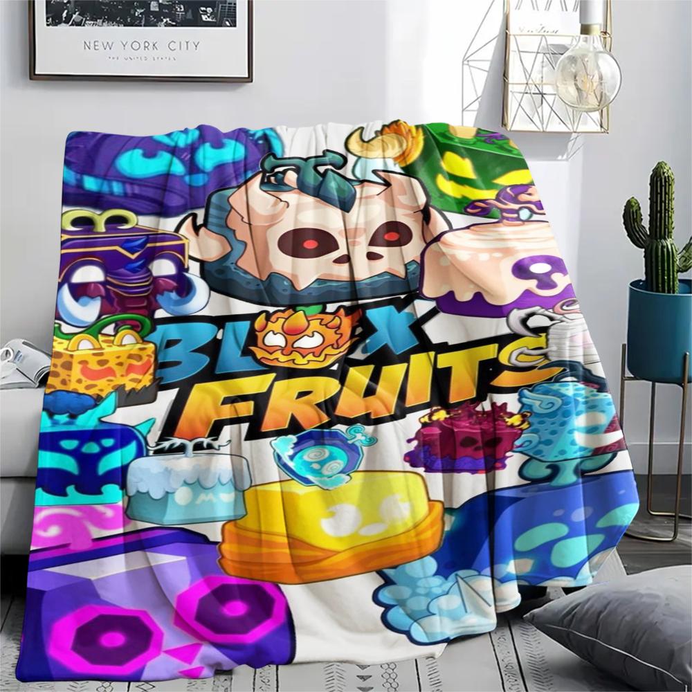 1Pc Blox Fruits Game Print Flannel Blanket, High Quality Comfortable for All Seasons, Home Decor, Warmth and Comfort, Perfect for Christmas Gifts 10