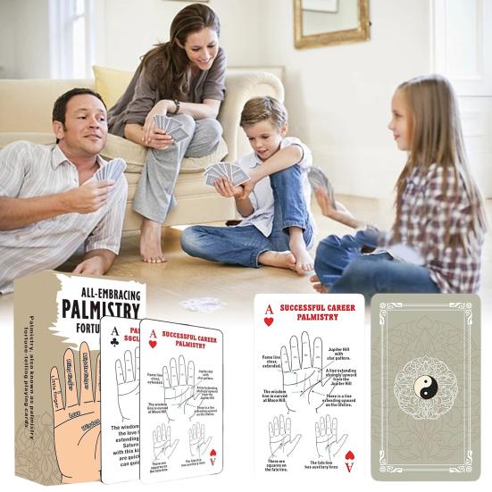 El Falı Kehanet İskambil Kağıtları El Falı Temalı Kehanet Deste El Okuma Tarot Kartları