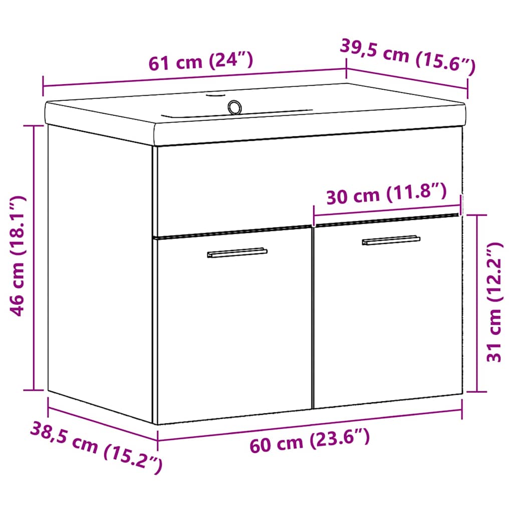 Wall Mounted Bathroom Cabinet with Drawers Wood Based Material