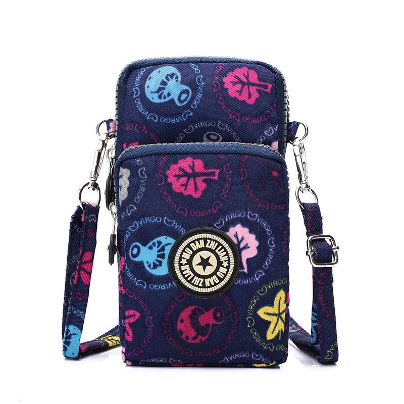 Women Portable Mobile Phone Mini Bags Nylon Waterproof Crossbody Bag Retro Fashion Purse Lady Wallet Clutch Trendy Wrist Arm Bag