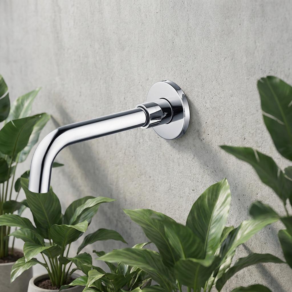 Modern Brass 2-Hole Wall-Mounted Metered Bath Mixer Tap Single Handle Swivel Sink Spout Golden Bronze Finish Ceramic Valve