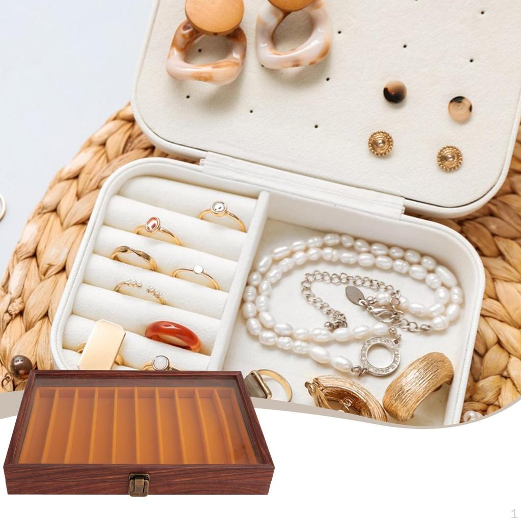 Jewelry Box Container Multifunctional Lockable with Flip Clear Open Lid Large Capacity Gifts