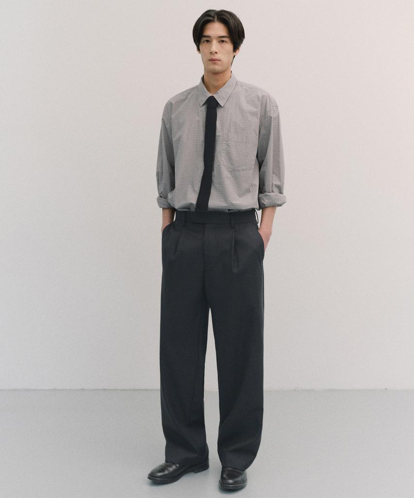 ANOTHER OFFICE Legacy Wool Trouser (Heather Charcoal)