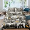 Cityscape Duvet Cover Set New York City Night View Quilt Cover For Boys Adults Microfiber Building Bedding Set 2/3Pcs King Size