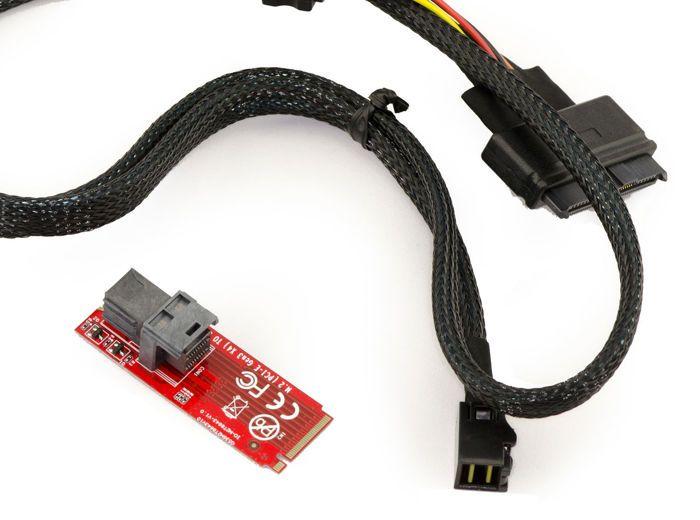 Convertisseur Adaptateur - U2 - M2 PCIe M Key - MiniSAS SFF-8643 - Cordon 1m - Noir
