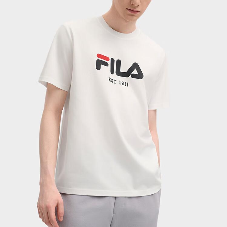 Fila Original King Bomb T-1911 Dopamine Color Block Breathable Comfortable Logo Print Short Sleeve T-Shirt Unisex Tops F51M519106F-WT