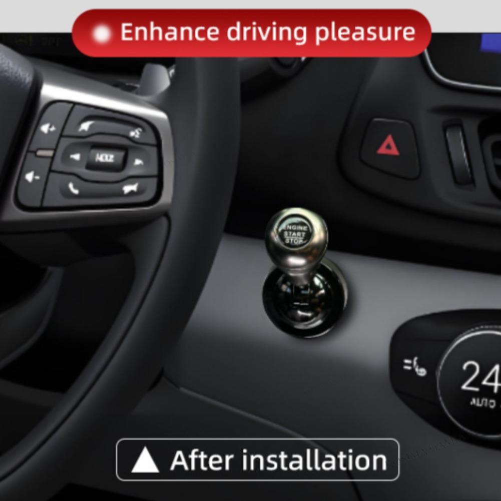 Car Joystick Push Start Button Cover, Metal Push to Start Accessories Car Starter Engine Start Stop Button Cover Car Accessories