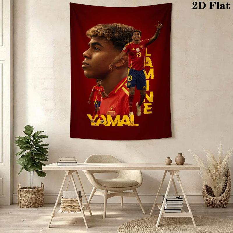Lamine Yamal Rise Wall Hanging Printed Fabric Blanket Decorative Tapestries for Bedroom Living Room Home Decor