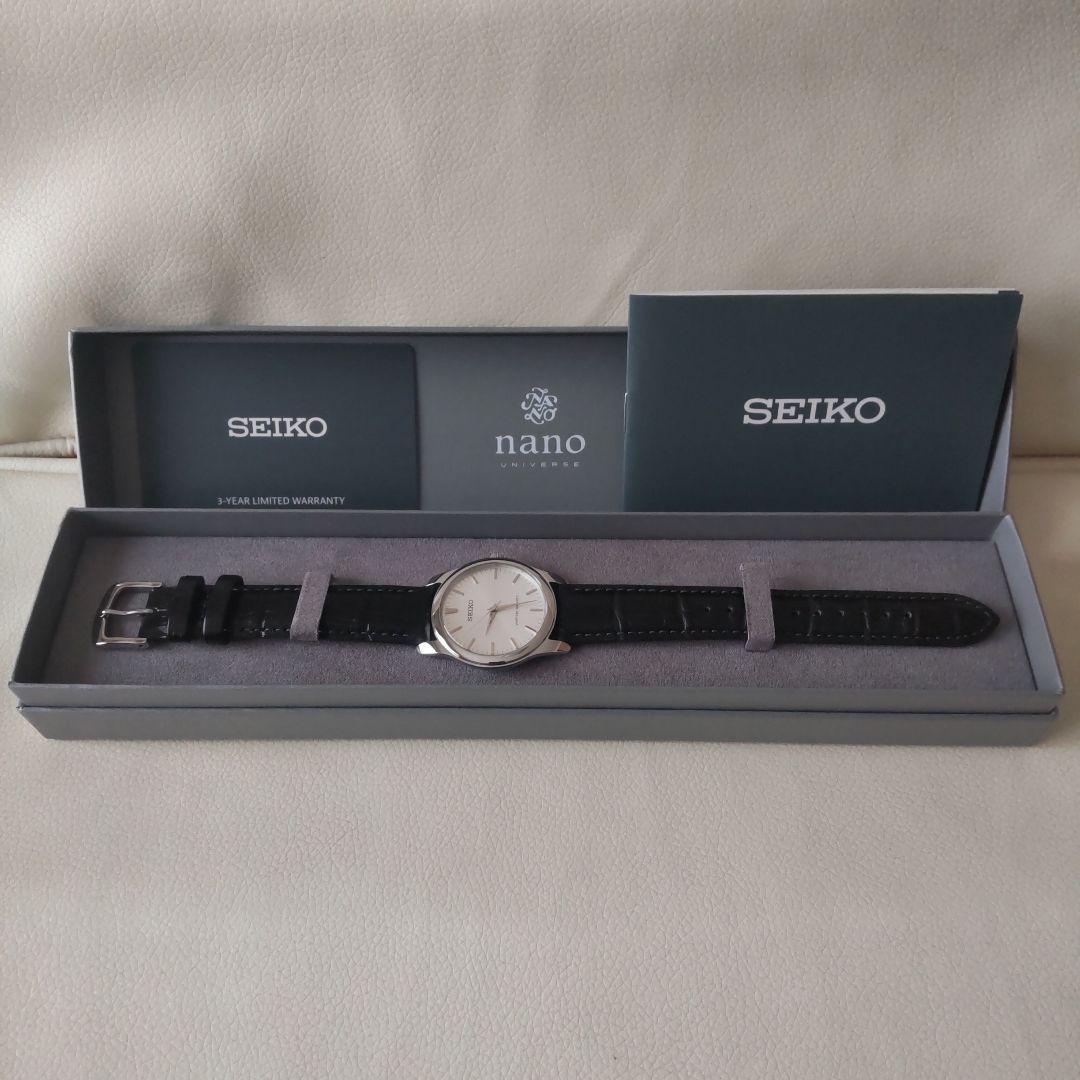 SEIKO quartz watch black leather
